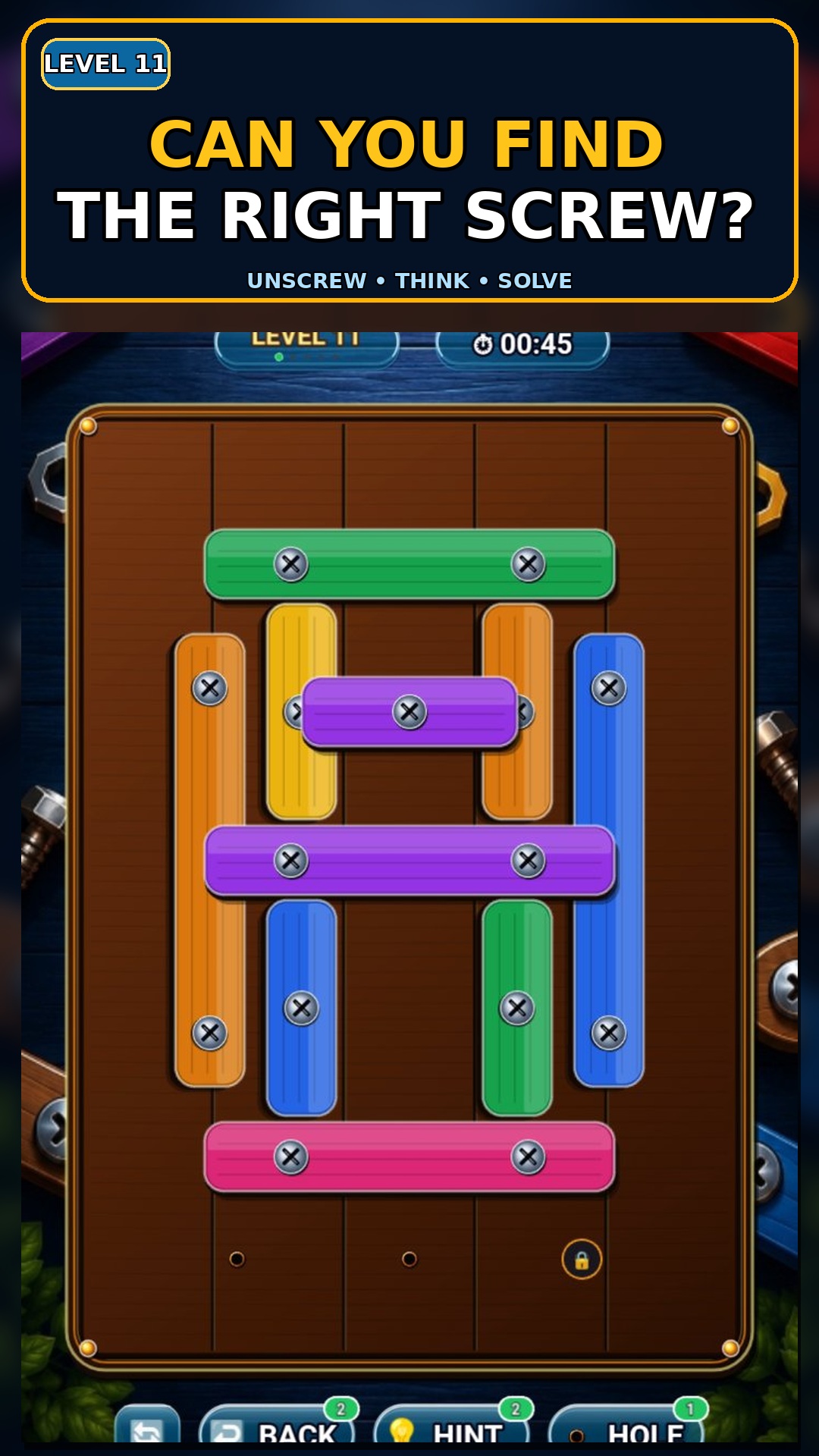 ScrewFlip Pin Puzzle Gameplay — Level 11